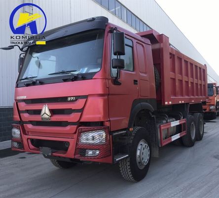 Gebruikte 6X4 30 ton tipper Sinotruck HOWO 371HP/375HP dumptruck met band naar Zambia