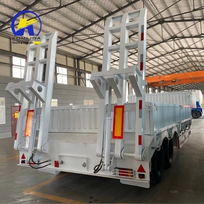 Q345b Staal-trailer met een platte laagbed met hoofdbalk voor trekkers met 3 4 5 assen