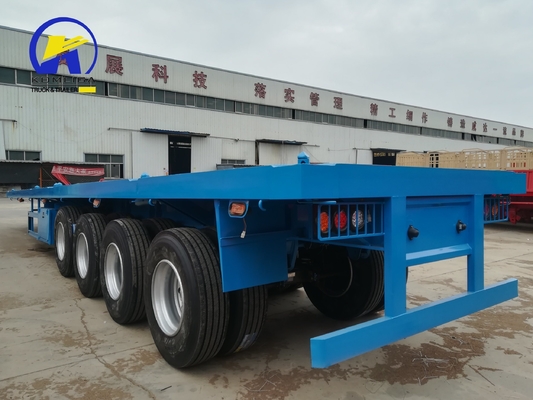 40 ton 60 ton 3/4 assen 40ft containervervoerplatform platgelegen halfrijtuig met licht LED-licht