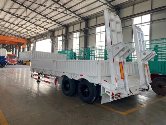 Semi-trailer met een laagbed met 3 assen en een laagbed met zijweg met 40 FT-afmeting en een Fuwa/BPW-as