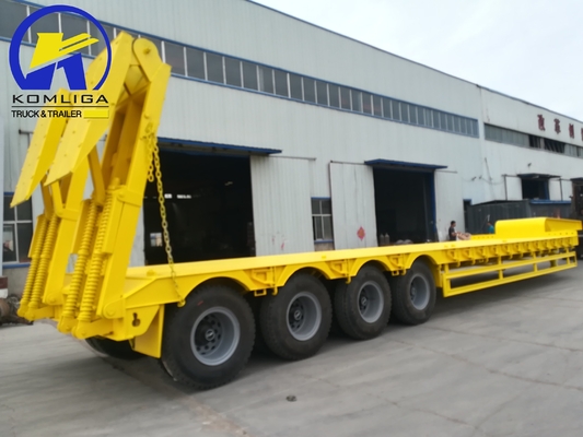 4 assen Transport van zware apparatuur Laagbedlader Truck trailer voor halve aanhangwagen RIM 8.0-20