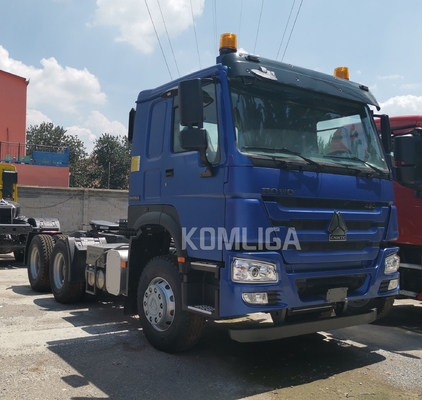 Radialbandenontwerp en Hw19710 versnellingsbak Sinotruk 6X4 HOWO Container Truck Head Tractor