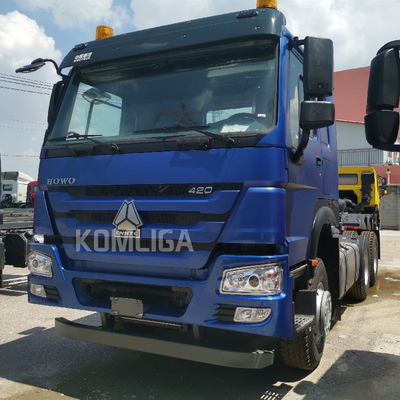 Radialbandenontwerp en Hw19710 versnellingsbak Sinotruk 6X4 HOWO Container Truck Head Tractor