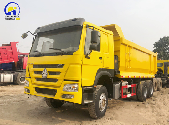 Gebruikte HOWO 6X4 Dump Truck 375 HP Linksgestuurde mijnbouwteller Truck met D12.42 motor