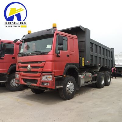 Gebruikte 6X4 30 ton tipper Sinotruck HOWO 371HP/375HP dumptruck met band naar Zambia