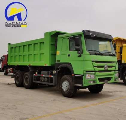 351-450 pk Sinotruck HOWO Gebruikte 6X4 20cbm Hyva Hoist Dump Truck met 2 sets Achteras