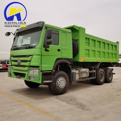 351-450 pk Sinotruck HOWO Gebruikte 6X4 20cbm Hyva Hoist Dump Truck met 2 sets Achteras