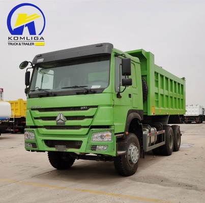 351-450 pk Sinotruck HOWO Gebruikte 6X4 20cbm Hyva Hoist Dump Truck met 2 sets Achteras