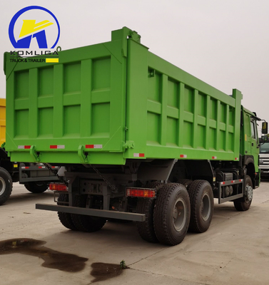 351-450 pk Sinotruck HOWO Gebruikte 6X4 20cbm Hyva Hoist Dump Truck met 2 sets Achteras