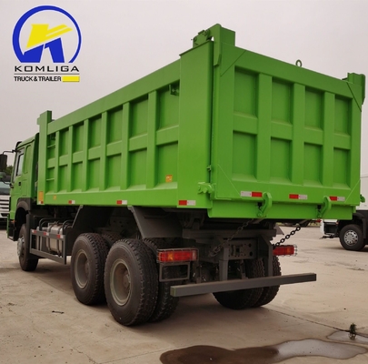 351-450 pk Sinotruck HOWO Gebruikte 6X4 20cbm Hyva Hoist Dump Truck met 2 sets Achteras