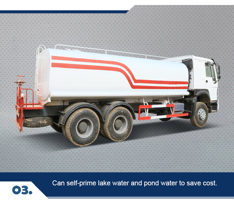 Ventrale tipper hydraulisch tillen HOWO 6X4 water tank truck met blauwe kleur