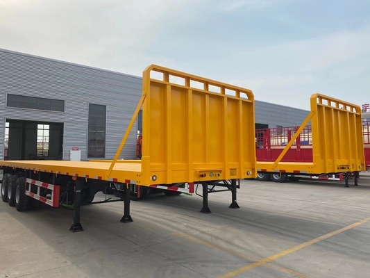 3 assen 20FT 40FT zelflaadbare container Halve aanhangwagen platbed voor veilig vervoer