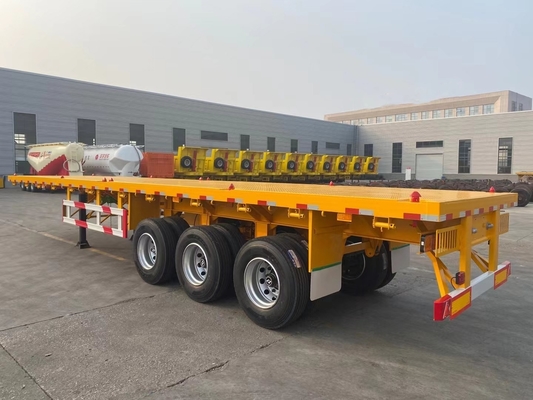 3 assen 20FT 40FT zelflaadbare container Halve aanhangwagen platbed voor veilig vervoer