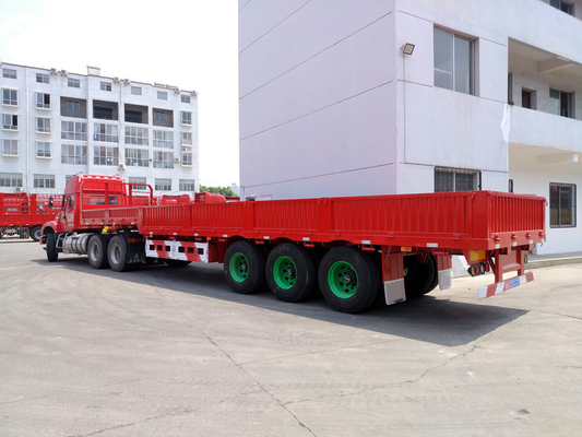 Tri-axel 600 mm 800 mm zijwand aanhangwagen met Tare Gewicht ca. 6.7 T staalstructuur