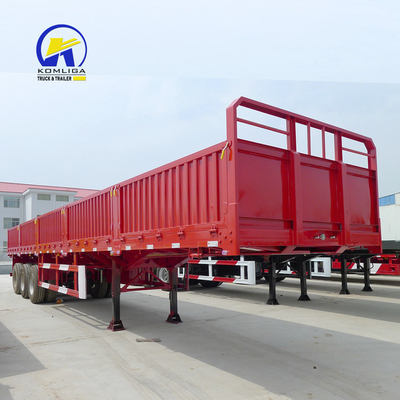 40T 60T platbed vracht aanhangwagen zijwand semi-aanhangwagen met wielbasis 7000-8000mm