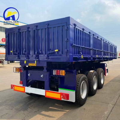 30-100t zware halve aanhangwagen met zijwand en een stuk 1m * 0,5m * 0,5m gereedschapskist