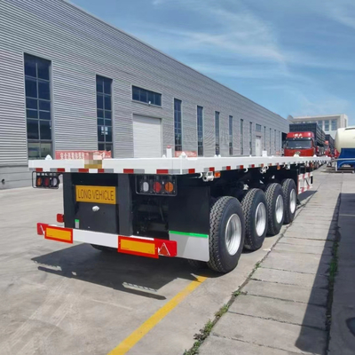3 assen 40FT 48FT platbed trailer met een stuk gereedschapskist 1m * 0.5m * 0.5m ISO9001 gecertificeerd