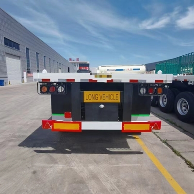 3 assen 40FT 48FT platbed trailer met een stuk gereedschapskist 1m * 0.5m * 0.5m ISO9001 gecertificeerd