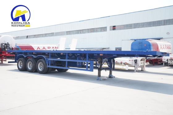 40-80 ton Gewicht 3 assen Zware platte half-aanhangwagen met Q345b staal hoofdbalk