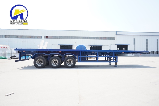 40-80 ton Gewicht 3 assen Zware platte half-aanhangwagen met Q345b staal hoofdbalk