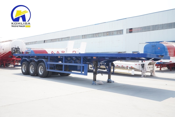 40-80 ton Gewicht 3 assen Zware platte half-aanhangwagen met Q345b staal hoofdbalk