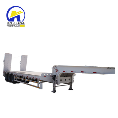 Q345b Staal-trailer met een platte laagbed met hoofdbalk voor trekkers met 3 4 5 assen