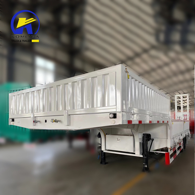 Q345b Staal-trailer met een platte laagbed met hoofdbalk voor trekkers met 3 4 5 assen