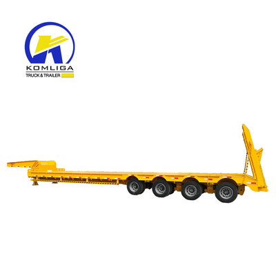 Q345b Staal-trailer met een platte laagbed met hoofdbalk voor trekkers met 3 4 5 assen