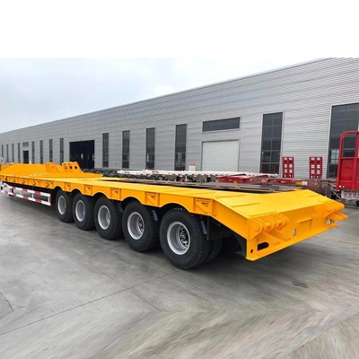 Q345b Staal-trailer met een platte laagbed met hoofdbalk voor trekkers met 3 4 5 assen