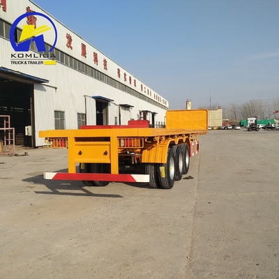 Zelfdempende platte halfrol met containersluizen 3 as Gebruikte 20ft 40ft 60tons vrachtwagen