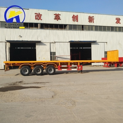 Zelfdempende platte halfrol met containersluizen 3 as Gebruikte 20ft 40ft 60tons vrachtwagen
