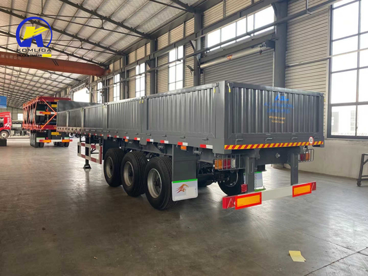 40-80 ton 3 assen Tri-axels zijwand Cargo Semi-trailer Heavy Duty 12 banden inbegrepen