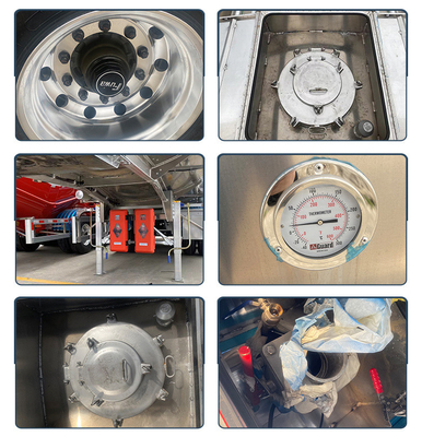 3 assen Aluminium 50000 liter brandstoftank Halve aanhanger met rubberbuis ontladingsslang