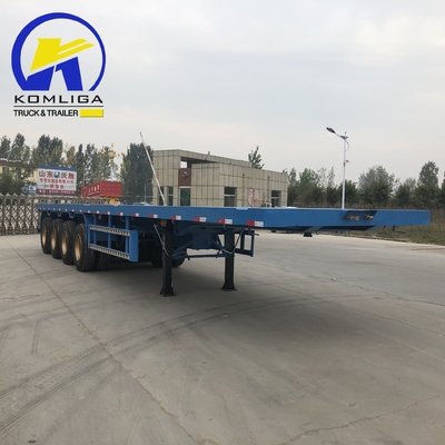 40 ton platte halfrijtuig met containerslot en technische onderdelen