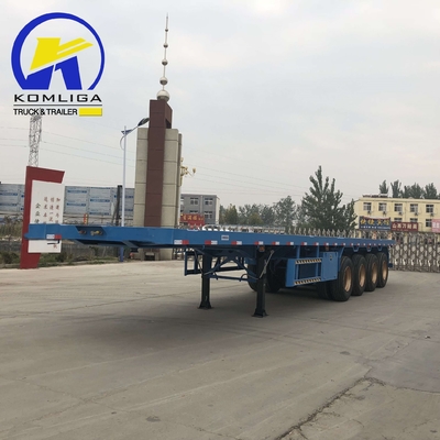 40 ton platte halfrijtuig met containerslot en technische onderdelen
