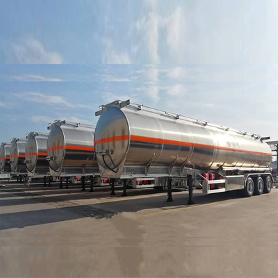 3 assen aluminium brandstoftanker Halve aanhangwagen met gangpad en 6 PCS T30/30 remkamers