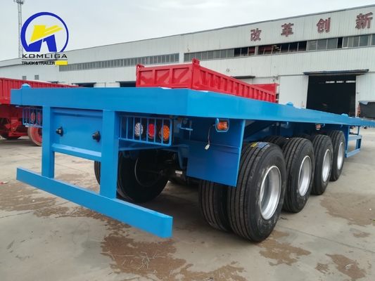 40 ton 60 ton 3/4 assen 40ft containervervoerplatform platgelegen halfrijtuig met licht LED-licht