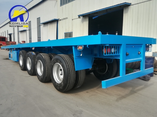 40 ton 60 ton 3/4 assen 40ft containervervoerplatform platgelegen halfrijtuig met licht LED-licht