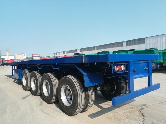 40 ton 60 ton 3/4 assen 40ft containervervoerplatform platgelegen halfrijtuig met licht LED-licht