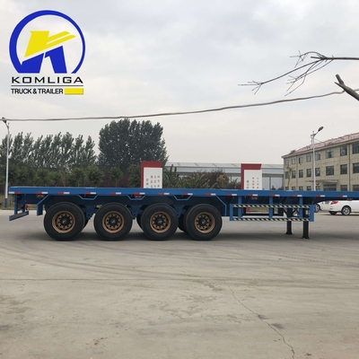 40 ton 60 ton 3/4 assen 40ft containervervoerplatform platgelegen halfrijtuig met licht LED-licht