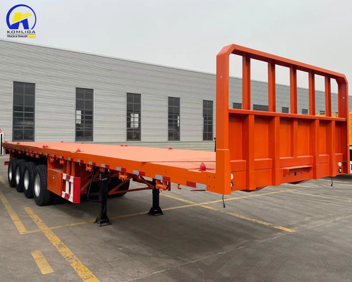 3 Assen 4 Assen 40FT 48FT platgelegen half-aanhanger met banden en een gewicht van ongeveer 6,2 ton.