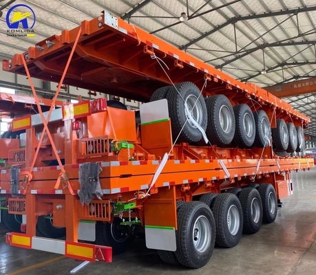 3 assen Zwaargewicht Flat Semi-trailer Container Trailer Op maat gemaakte aanvraag ABS optioneel