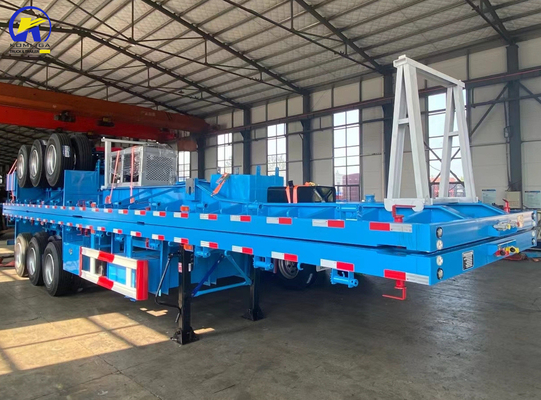 3 assen Zwaargewicht Flat Semi-trailer Container Trailer Op maat gemaakte aanvraag ABS optioneel