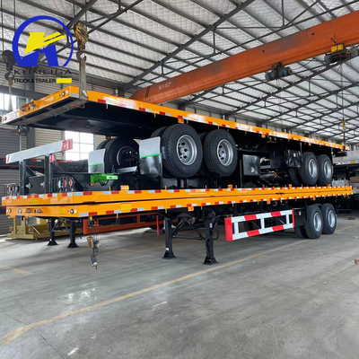 20ft 40ft zwaar platform platbed container half-trailer met 4 assen naar Tadzjikistan