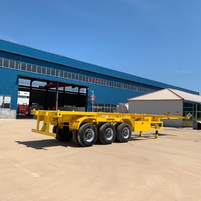 Tare Gewicht ongeveer 6.2 T platte halve aanhangwagen Container aanhangwagen voor Afrikaanse klanten