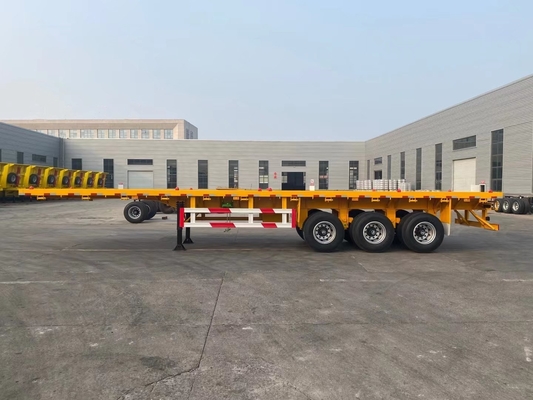 3 assen 20FT 40FT Tanzania Gebruikte platbed trailer met King Pin Jost 2.0 of 3.5 inch