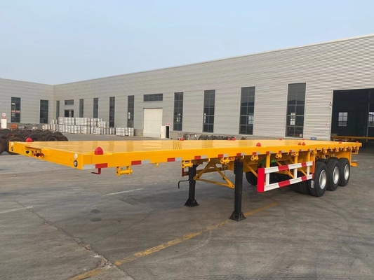 3 assen 20FT 40FT Tanzania Gebruikte platbed trailer met King Pin Jost 2.0 of 3.5 inch