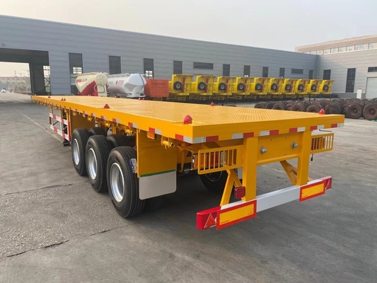 3 assen 20FT 40FT Tanzania Gebruikte platbed trailer met King Pin Jost 2.0 of 3.5 inch