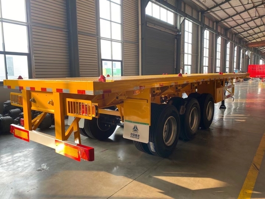 3 assen 20FT 40FT Tanzania Gebruikte platbed trailer met King Pin Jost 2.0 of 3.5 inch