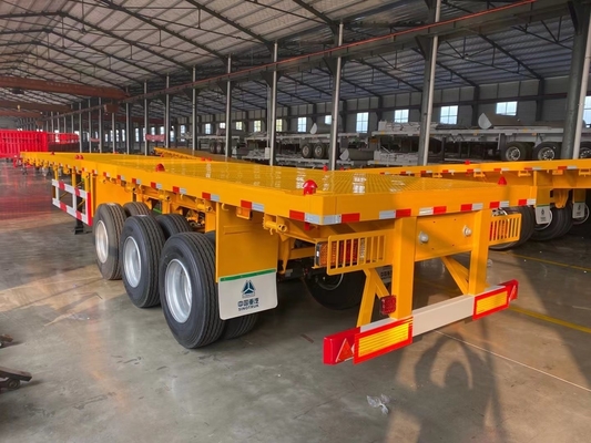 3 assen 20FT 40FT Tanzania Gebruikte platbed trailer met King Pin Jost 2.0 of 3.5 inch